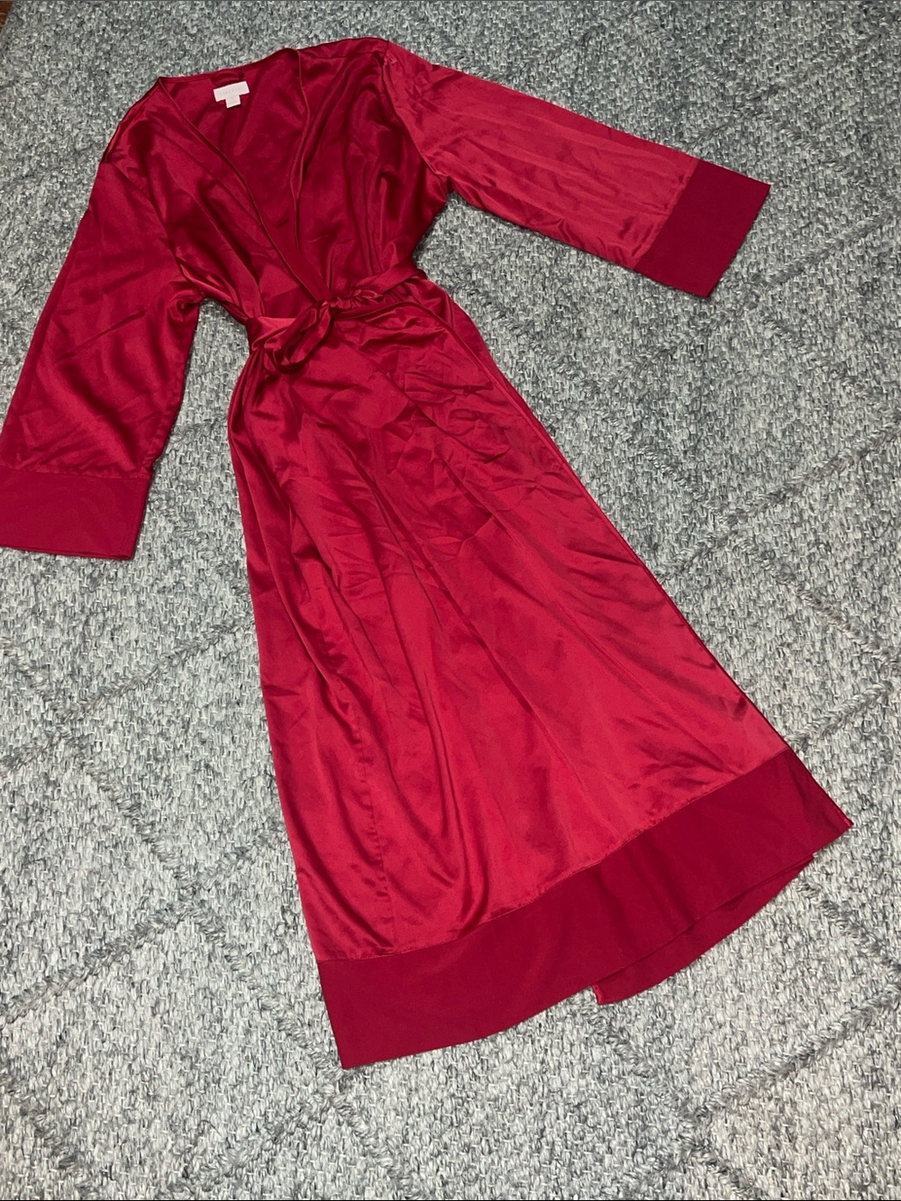 Cabernet Long Red Robe with Belt Attached